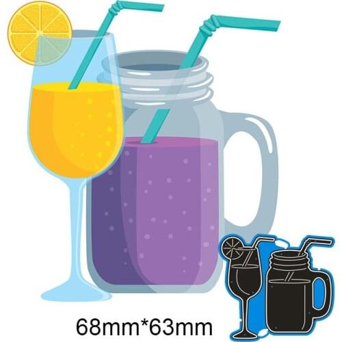 68*63mm Summer Cold Drink Metal Dies for 2020 New Stencils DIY Scrapbooking Paper Cards New Craft Making Craft Decoration