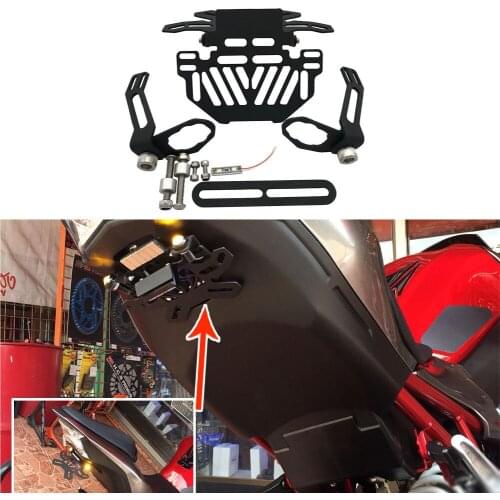 Motorcycle License Plate LED light Bracket Holder For Kawasaki ZX6R ZX636R Z750 Z800 Z1000 Z1000SX ER6N/F ninja 250R/300 z900