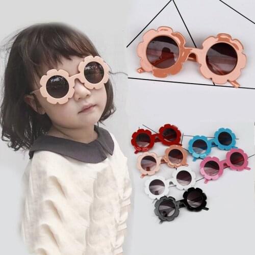 2019 New Korean Style Kids Sunglasses Children Boys Girls Round Flower Glasses Flowers Frame Sport Novelty Toys Outwear