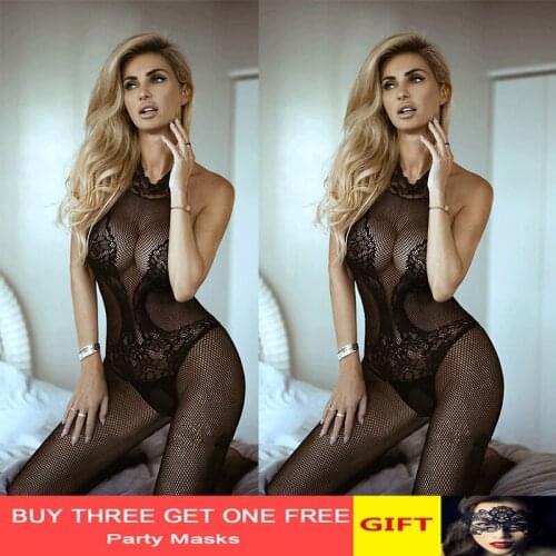 2019 New sexy underwear sex product open crotch lingerie garters Fishnet Nightgown crotchless bodystocking