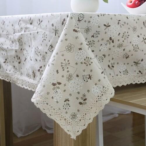 Dandelion pattern print Table Cloth Cotton Linen Wrinkle Free Anti-Fading Tablecloths Washable Table Cover for Kitchen Dinning