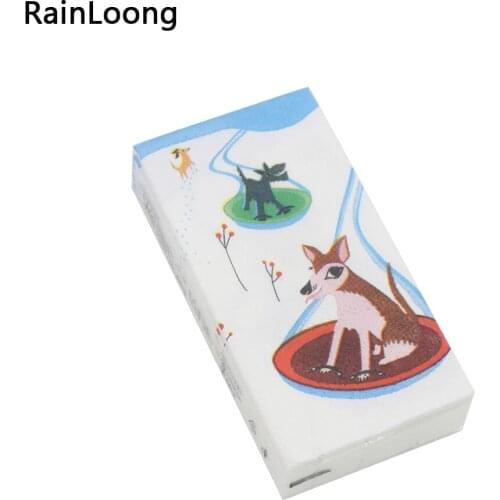 [RainLoong] Animal Printed Pocket Napkin Tissue Handkerchiefs Paper For Decoration Personal Care 21*21cm 5packs (10pcs/pack)