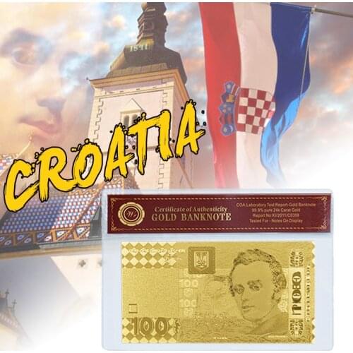 Rare Ukraine UAH 100 Gold Foil Banknote Fake Money Bill Non-curreny Banknotes Prop Money Commemoration Gift for Men