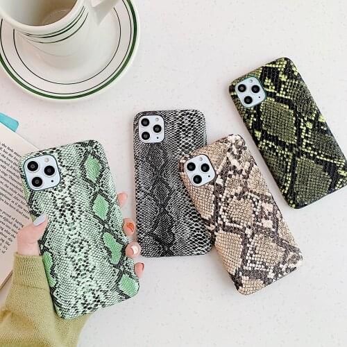 Luxury Snake Skin PU Cases For iphone 11 Pro Max 7 8 Plus X XS Max XR 6 6S Phone Case Crocodile Texture Soft Back Cover Coque