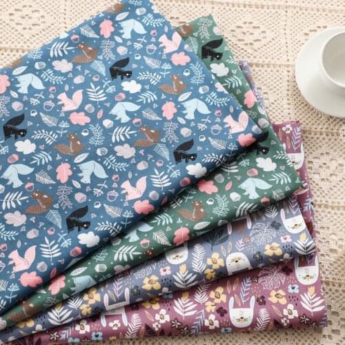 160x49cm Lovely Rabbit Bird Twill Cotton Sewing Fabric, Making Clothes Bedding Home Decoration Cloth