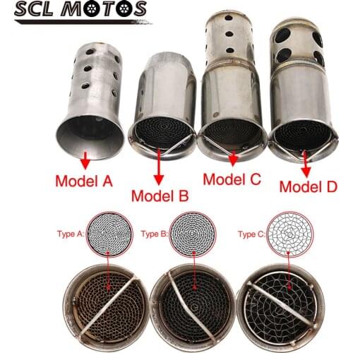 SCL MOTOS Universal 50.8mm 60mm Motorcycle Front Catalyst DB Killer Removable Silencer For Motorbike Exhaust Muffler New