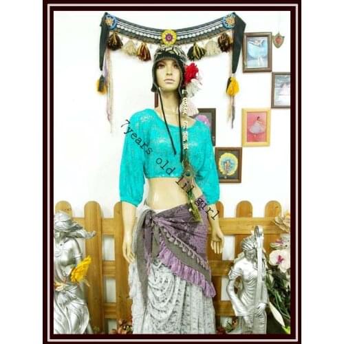 Belly dance top costumes New style senior sexy lace Bat Sleeve Blouse DM48-53