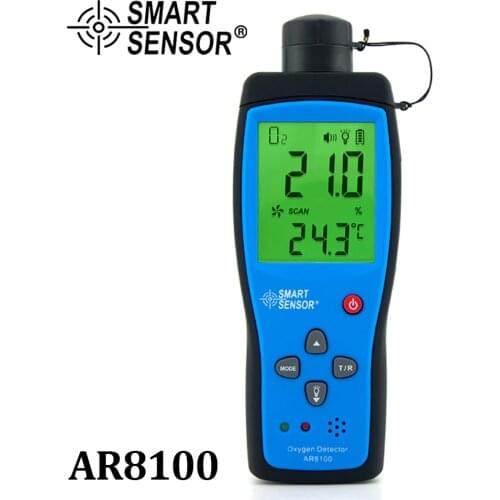 SMART SENSOR Oxygen Meter Digital Portable Automotive O2 Gas Tester Monitor Detector Handheld Oxygen Meter 0~25% VOL