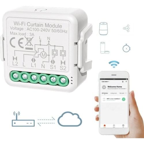 Tuya WiFi Smart Curtain Blinds Module Switch Roller Shutter Motor DIY Module Smart Life App Control Works With Alexa Google Home
