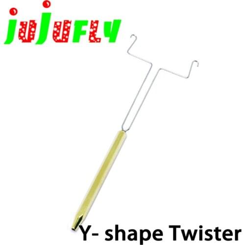 Jujufly selected Y-shape fly tying dubbing twister spinner on brass hex hanle with half hitch general fly tying tools