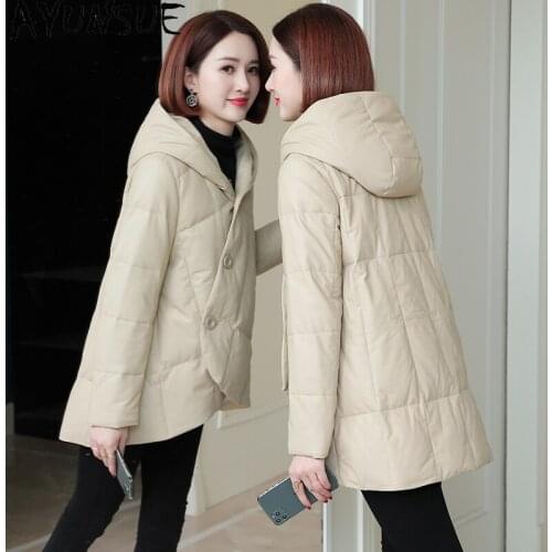 2020 Genuine Leather Jacket Women Korean Sheepskin Coat Female Autumn Winter White Goose Down Jackets Mujer Chaqueta Pph1880