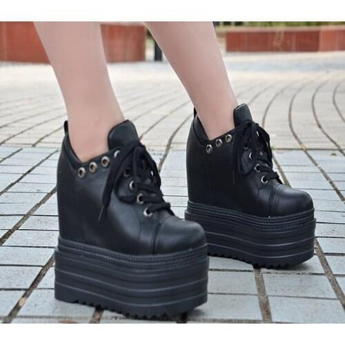 2020 new womens single shoes 14CM increased thick platform casual shoes sexy nightclub performance shoes