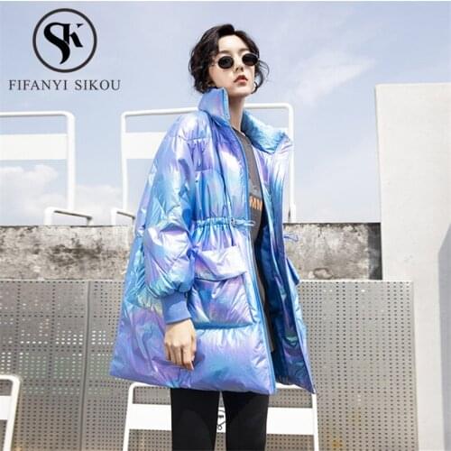 Winter Jacket Women Streetwear Fashion Down Jacket Thick Warm Parka Coat Pocket Loose High quality White Duck Down Coat Female