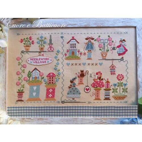 Gold Collection Lovely Counted Cross Stitch Kit Needlework Village Little Girl and Flowers Sewing Sew