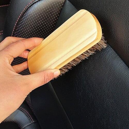 2020 New Car Wash Horsehair Brush Horsehair Shoe Brush For Auto Cleaning Brush and Shine Clean Detail Car Wash Accessories