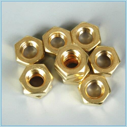 10pcs M10 Copper Hexagonal Brass Hex Nuts Hexagon Nuts
