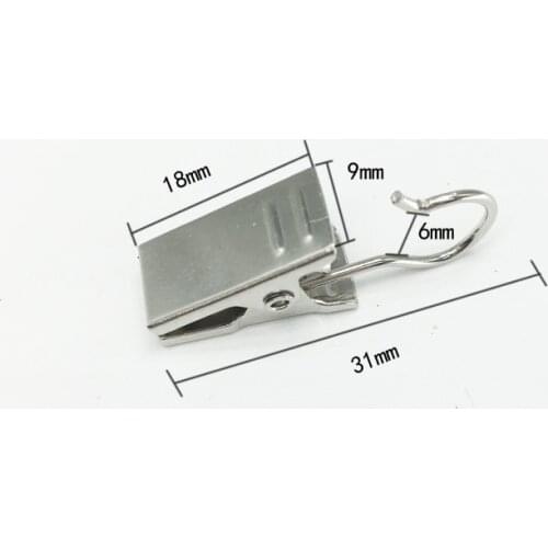 10 Pcs stainless steel curtain Clips Heavy Duty Black Curtain metal Clips Hook Silver