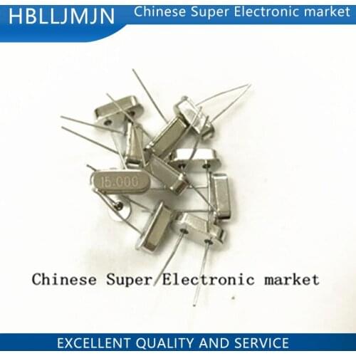 10PCS HC-49S Inline Passive Crystal Oscillator 15M 15MHZ 15.000MHZ 2P Resonator