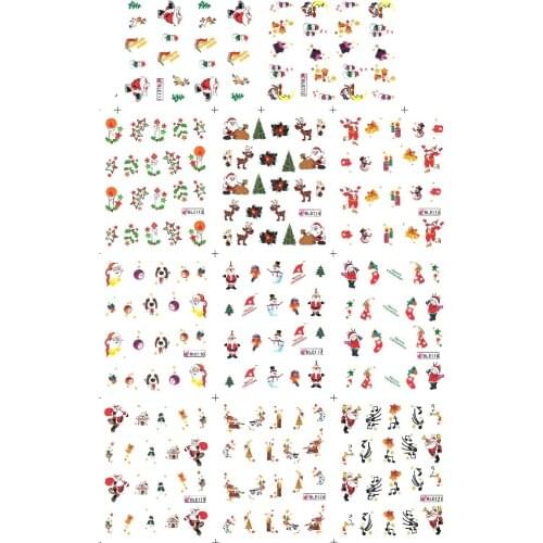11 PACKS/LOT UPRETTEGO NAIL ART BEAUTY WATER DECAL SLIDER NAIL STICKER XMAS CHRISTMAS SANTA CLAUSE BELL DEER BLE111-121