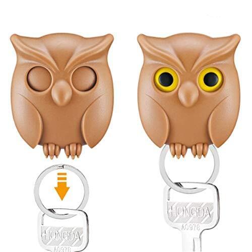 2PC 2021 Home Decor Magnetic Keychains Black Night Owl Attraction Key Hook Magnetic Wall Key Holder Magnets Keep Keychains