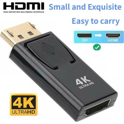 4K Male DisplayPort to HDMI Female Adapter Gold Plated DP to HDMI Converter For Computer Desktop Labtop PC Monitor HDTV