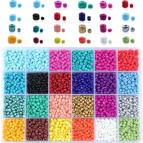 6000-22560pcs Miyuki Beads Glass Seed Beads Baking Paint Peads Dyed Core Beads Set Beads Box For Diy Jewelry Making Accessories