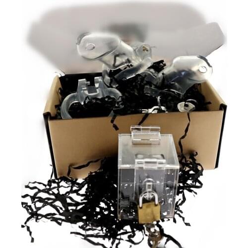 BDSM Plastic Male Chastity Device Beginner Kits Cock Cage Penis Ring BDSM Fetish Professional Chastity Adult Sex Toys For Men