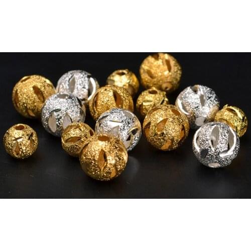 20 PCS 6mm 8mm 10mm Metal Copper Round Beads Nepal Hole Beads For Jewelry Making