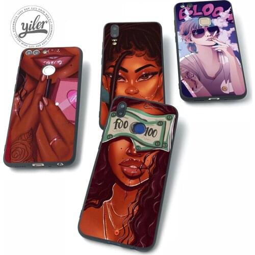 Black girls soft Phone case for Huawei P40 lite Cover case P30 lite P smart Z Plus 2019 Z P20 P30 P40 lite Pro Phone case Cover