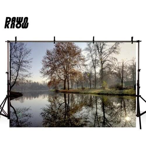 DAWNKNOW Tree Reflection Photography Background Lake Water Photographic Backdrops Wedding Photo Studio Children Photocall lv2420