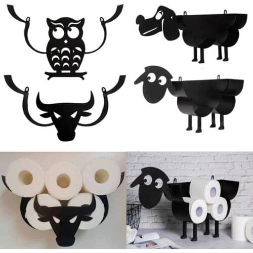 Sheep Toilet Paper Holders Wall Mount Tissue Rack Sheep Shape Cute Punch Free Wc Tissue Storage Racks Bathroom Product