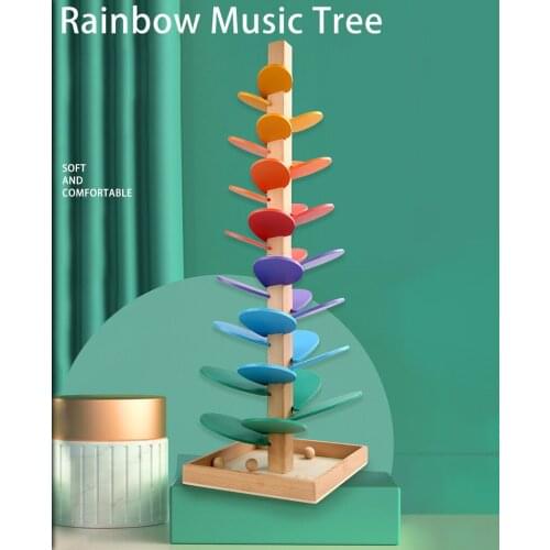28 Inches Wooden Colorful Building Blocks Tree Petal Tree Toy Learning Educational Toys for Kids Toddlers Hands-On Ability