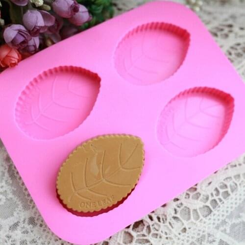 Handmade soap silica gel mould candle soap mould silicone mold for DIY leaf 4 holes