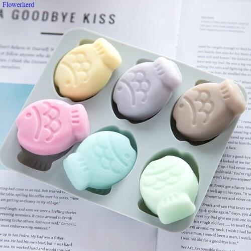 6 Cavities Fish Shape Fondant Cake Silicone Mold Handmade Soap Mold Soap Making Tools Bathroom Supplies Chocolate Biscuit Mold