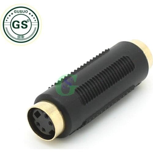 GuSou Gold-Planted S-Video 4 pin 4P Female To Female Lead TV Video Cable Plug Adapter F/F