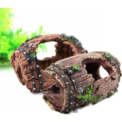 Artificial Resin Aquarium Decoration Fish Tank Wine Barrel Tree Hole Landscaping Accessories Decoration Aquatic Pet Decoration