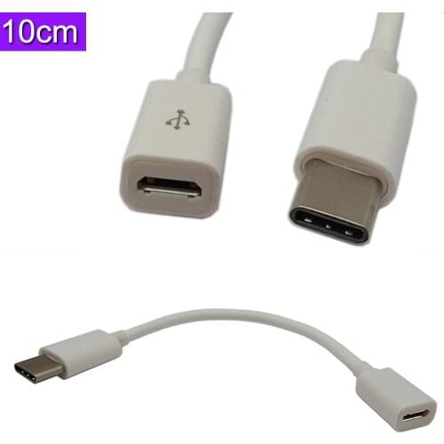 10cm USB3.1 Type C Male To Micro USB 2.0 5Pin Female Data Cable Cord Nexus 5X 6P