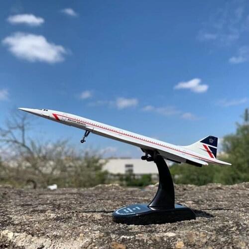 18CM 1:350 Concorde British Airways Airline Model Alloy Collectible Display Toy Airplane Model Collection Kids Children