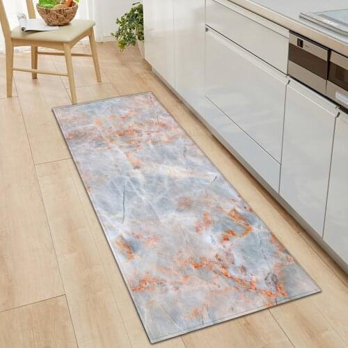 Kitchen Carpet Entrance Doormat Bedroom Bedside Marble Decoration Carpet Home Hallway Balcony Anti-Slip Mat Bathroom Rug Floor