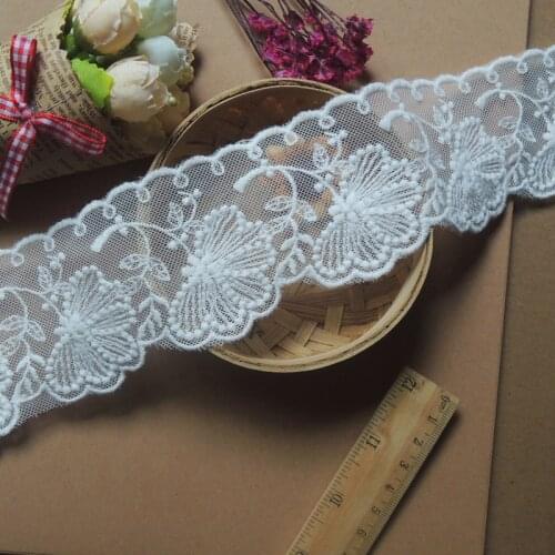 Custom lace lace DIY accessories trim wedding dress headwear material 6.5cm