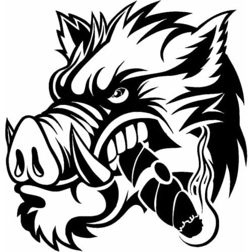 Personality Ferocious Wild Boar Stickers Car Decorative Accessories Motorcycle Decals Sunscreen Waterproof Indoor Decor PVC