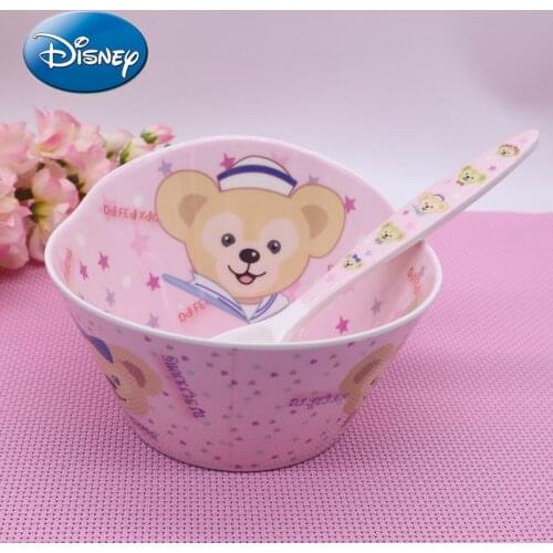 Disney Cartoon Mickey Mouse Minnie Duffy Bear Childrens Bowl Shatter-resistant Household Soup Bowl Cute Eating Bowl