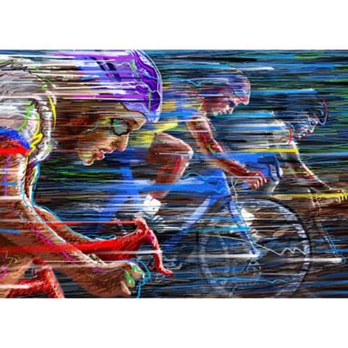 Dpsprue 5D DIY Diamond Painting Full Square/Round Cross Stitch Kit Mosaic Cycling Scenery Diamond Embroidery Gift LM05