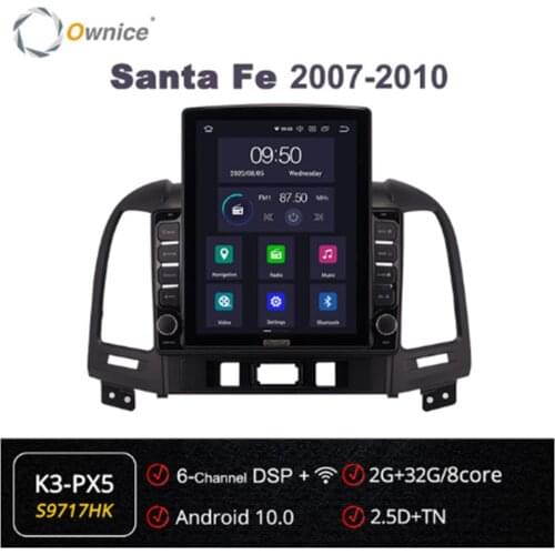 Ownice Android 10.0 Car Radio forHyundai Santa Fe 2 2006 - 2012 GPS 2 Din Auto Audio System Stereo Player 4G LTE Tesla Style