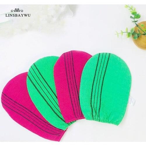 1pc Shower Spa Exfoliator Two-sided Bath Glove Body Cleaning Skin Bath Massage Sponge Scrub Mitt Rub Dead Skin Removal Peeling