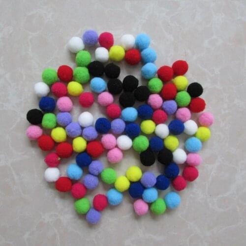 Kids DIY Pompoms Toy Craft Supplies Mini Fluffy Pompon 1.5 cm Pom Poms Christmas Home Decoration Accessories 100 pcs sale