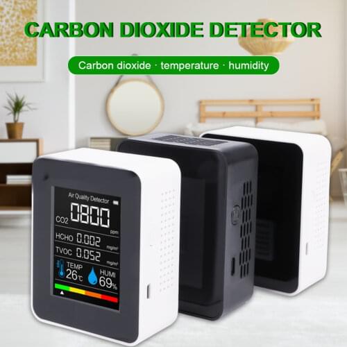 Portable CO2 Meter Digital Temperature Humidity Sensor Tester Air Quality Monitor Carbon Dioxide TVOC Formaldehyde HCHO Detector