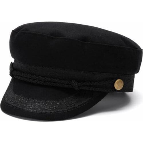 Men big size navy cap small head lady wool felt flat army hat child fitted military cap 52-54cm 55-56cm 57-58cm 59-60cm 60-62cm