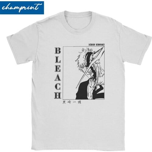 Funny Bleach Ichigo Kurosaki Anime Character T-Shirts for Men Women O Neck Cotton T Shirts Short Sleeve Tees Unique Clothing