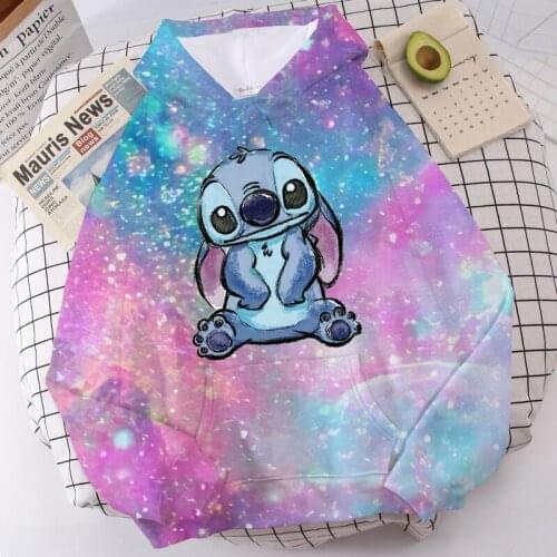 2021 Stitch Action Harajuku Men and Women White Pink Hoodie Casual Wild Fashion Cute Sweatshirt Personality KPOP Loose Pullover